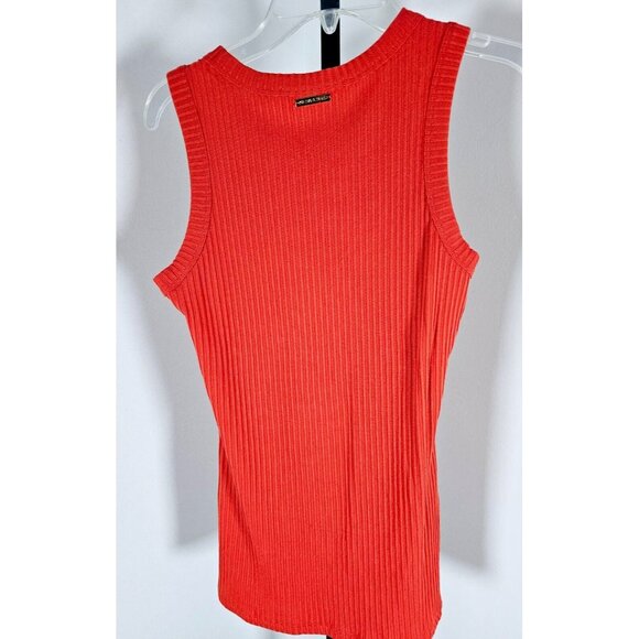 Michael Kors Sleevless Two-Piece Ribbed Tank Pencil Skirt Set-Coral-Size XS - Picture 6 of 8
